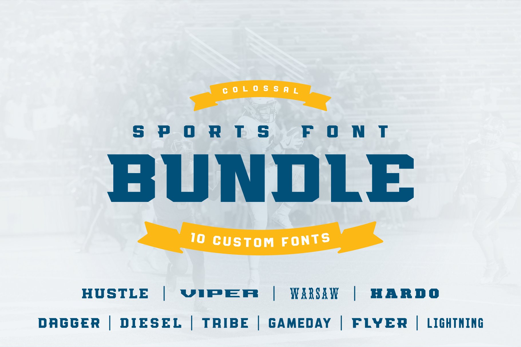 Colossal Sports Font Bundle cover image.