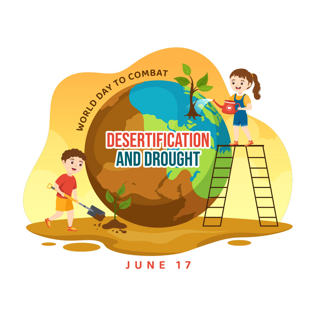 13 World Day to Combat Desertification and Drought Illustration preview image.