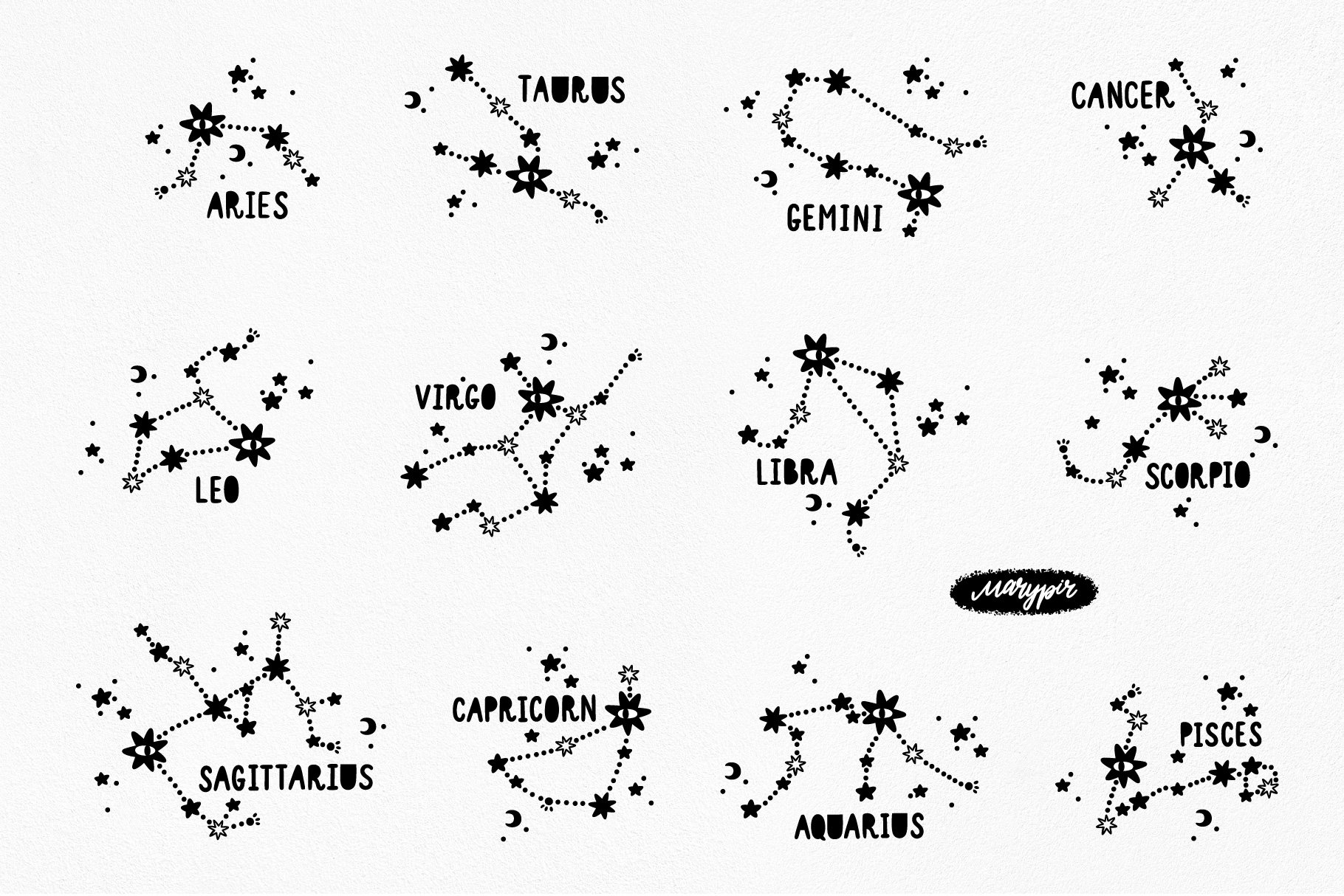 Zodiac Constellation bundle cover image.