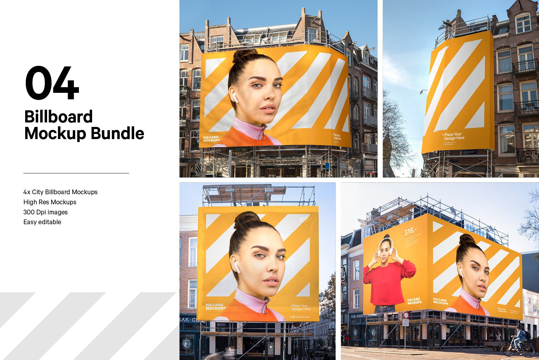 4x Billboard Construction Mockups cover image.