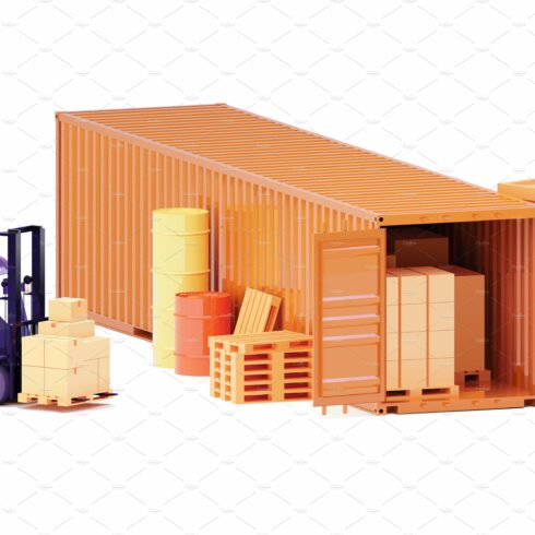 Vector shipping container and cover image.