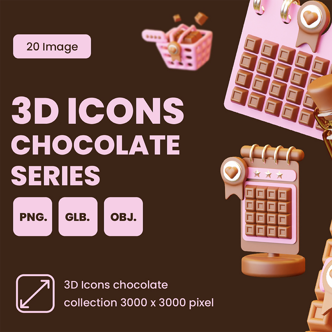 3d chocolate collection preview image.