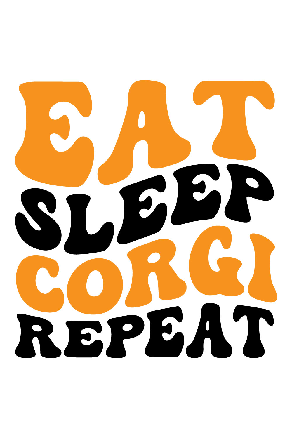 Eat sleep corgi repeat typography design vector template pinterest preview image.