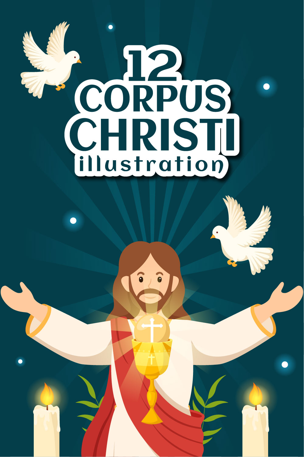 12 Corpus Christi Catholic Religious Illustration pinterest preview image.