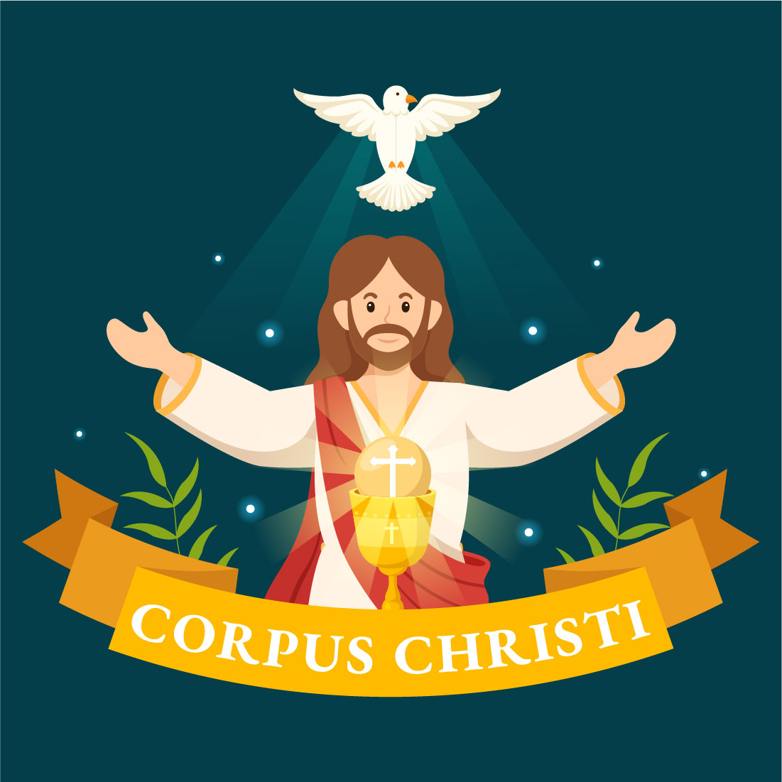 12 Corpus Christi Catholic Religious Illustration preview image.