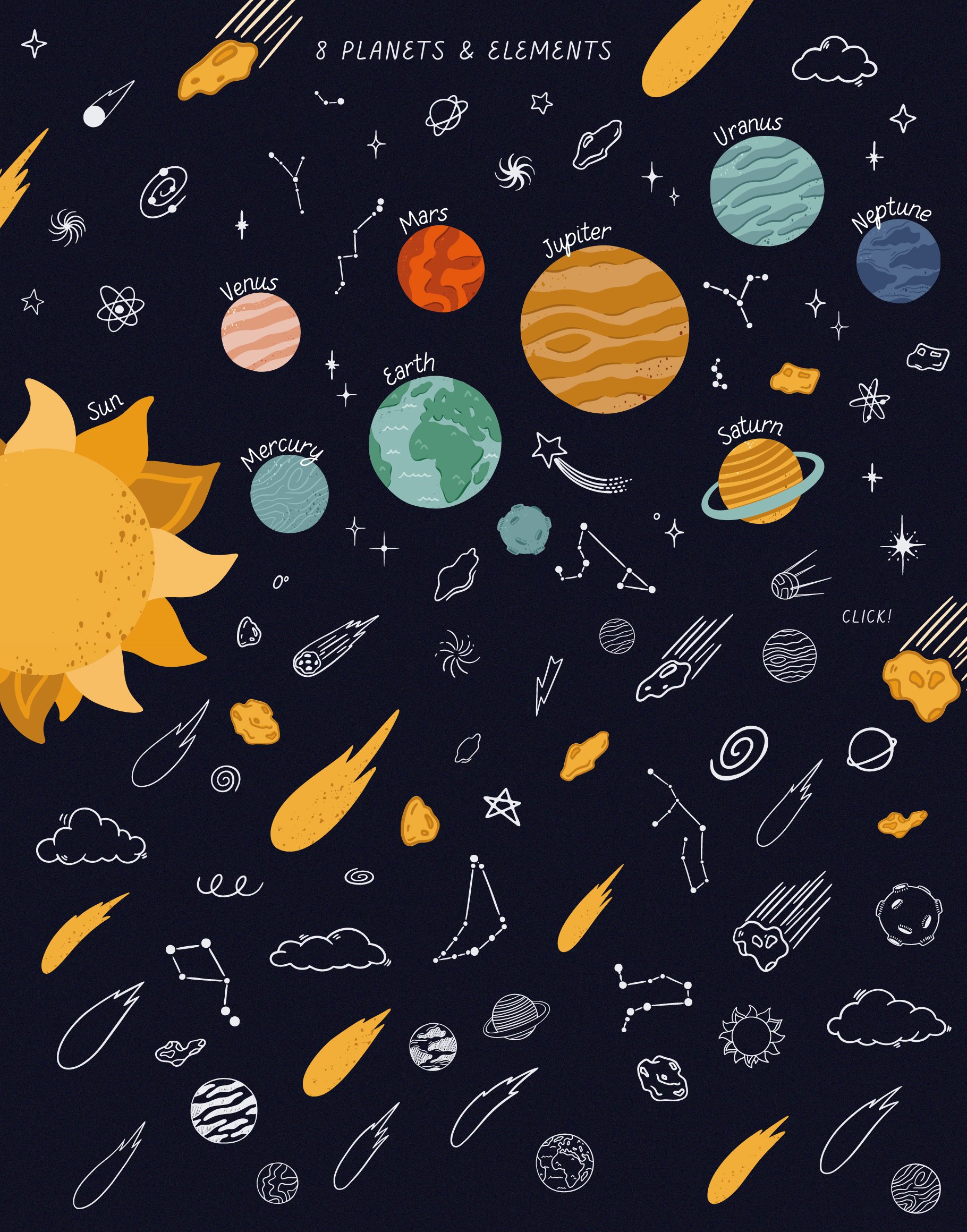 COSMIC solar system + SVG files preview image.
