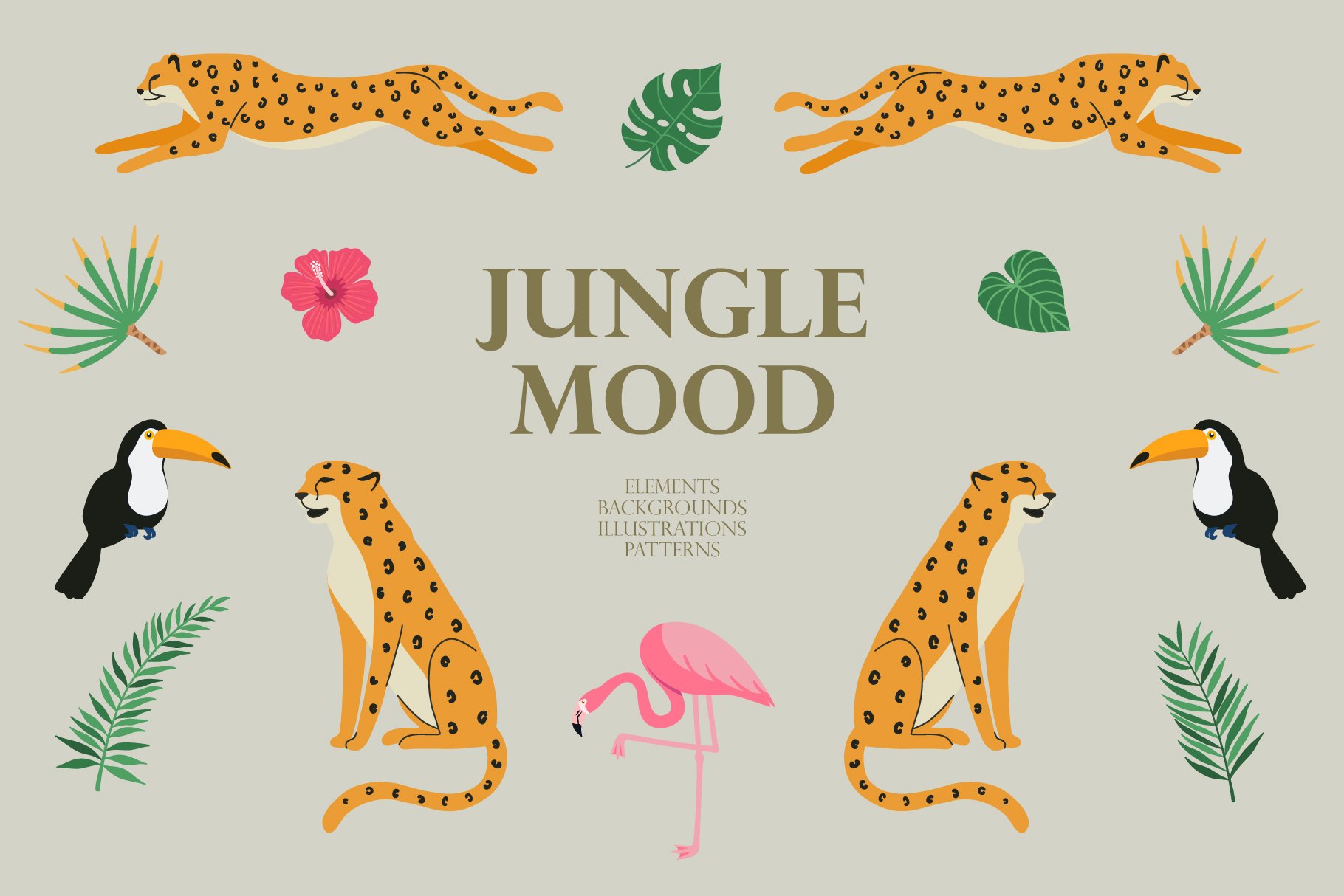 Jungle Mood Clipart cover image.