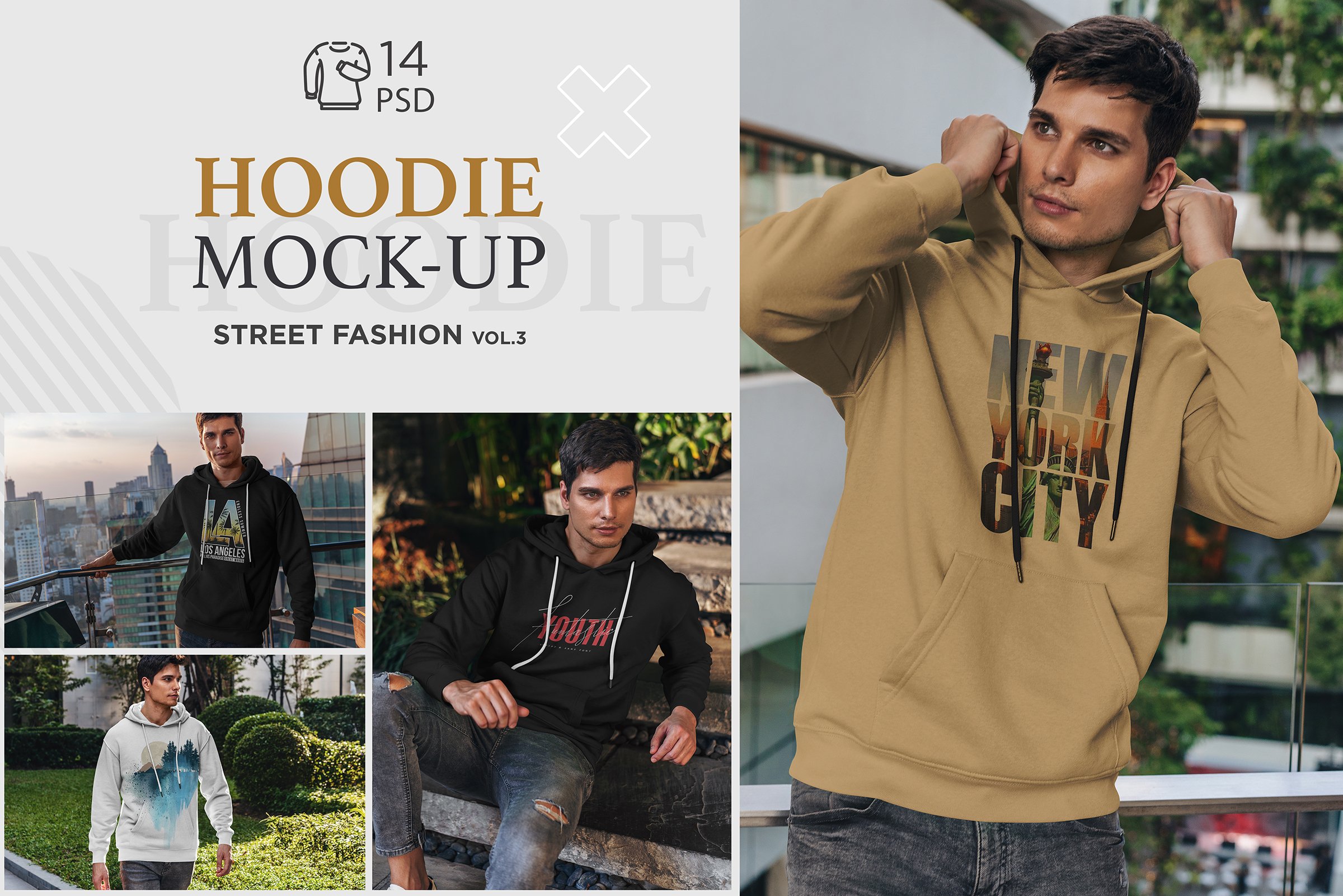 Hoodie Mock-Up Street Fashion vol.3 cover image.