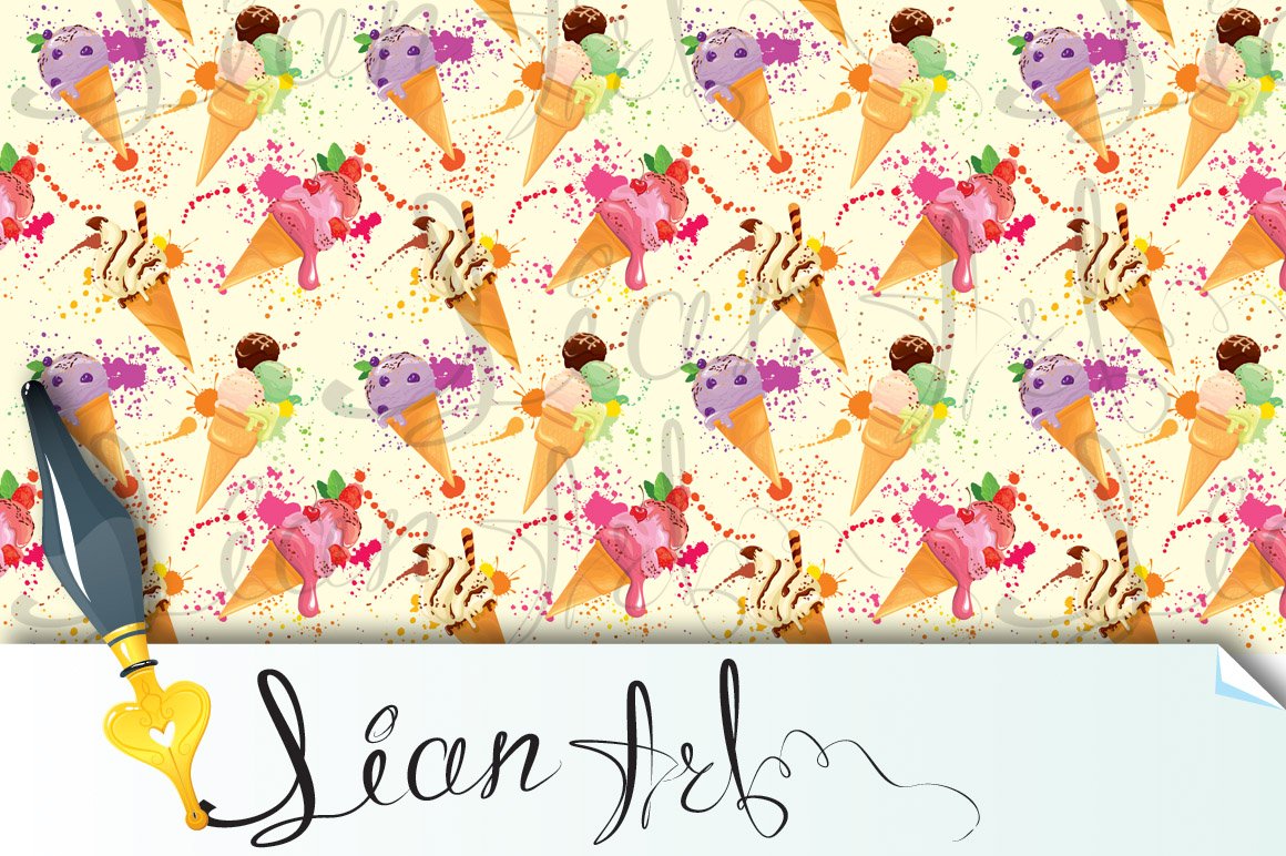 Pattern with Ice cream cones cover image.