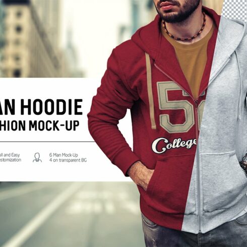 Man Hoodie Fashion Mock-Up cover image.