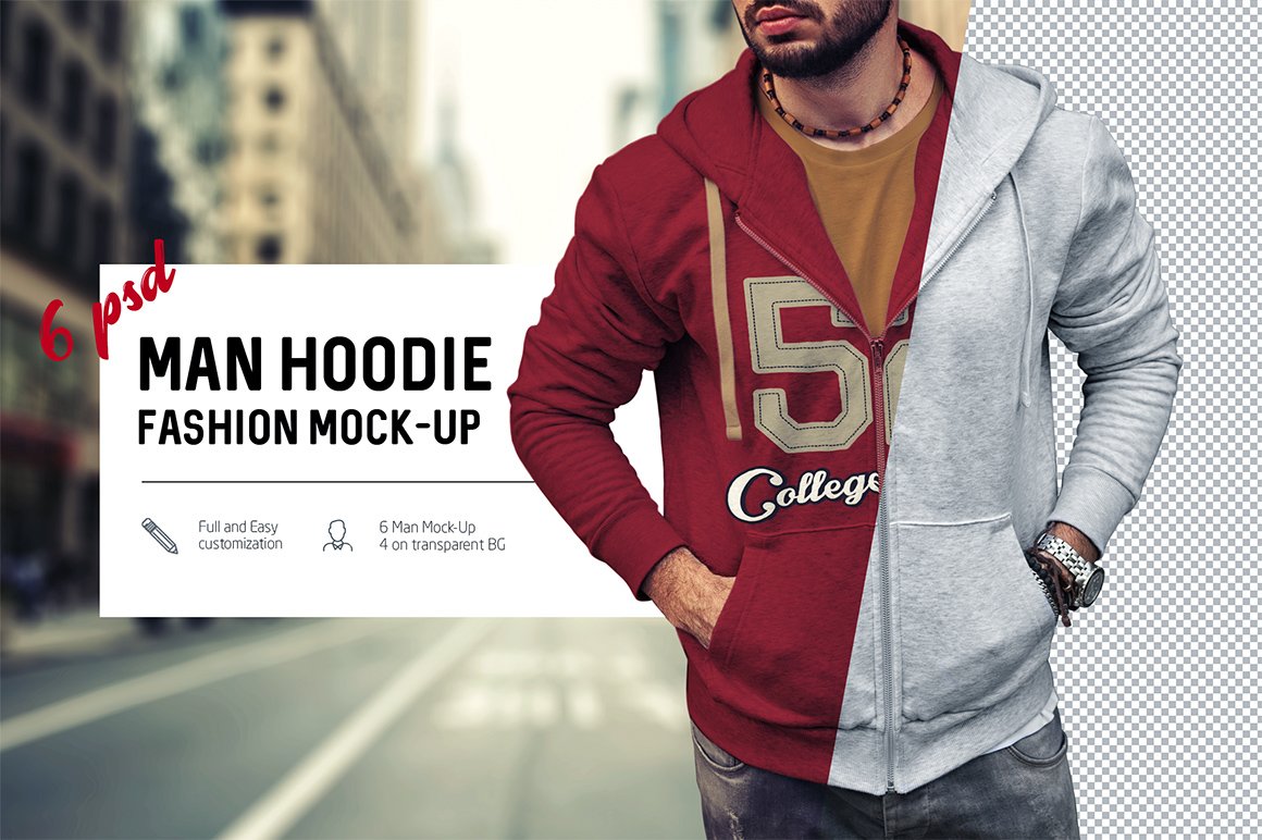 Man Hoodie Fashion Mock-Up cover image.