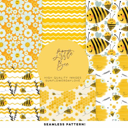 seamless Bee Digital Papers cover image.