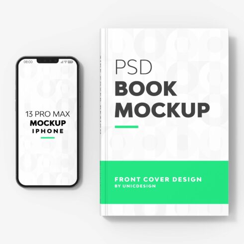 Book & iPhone 13 Mockup cover image.