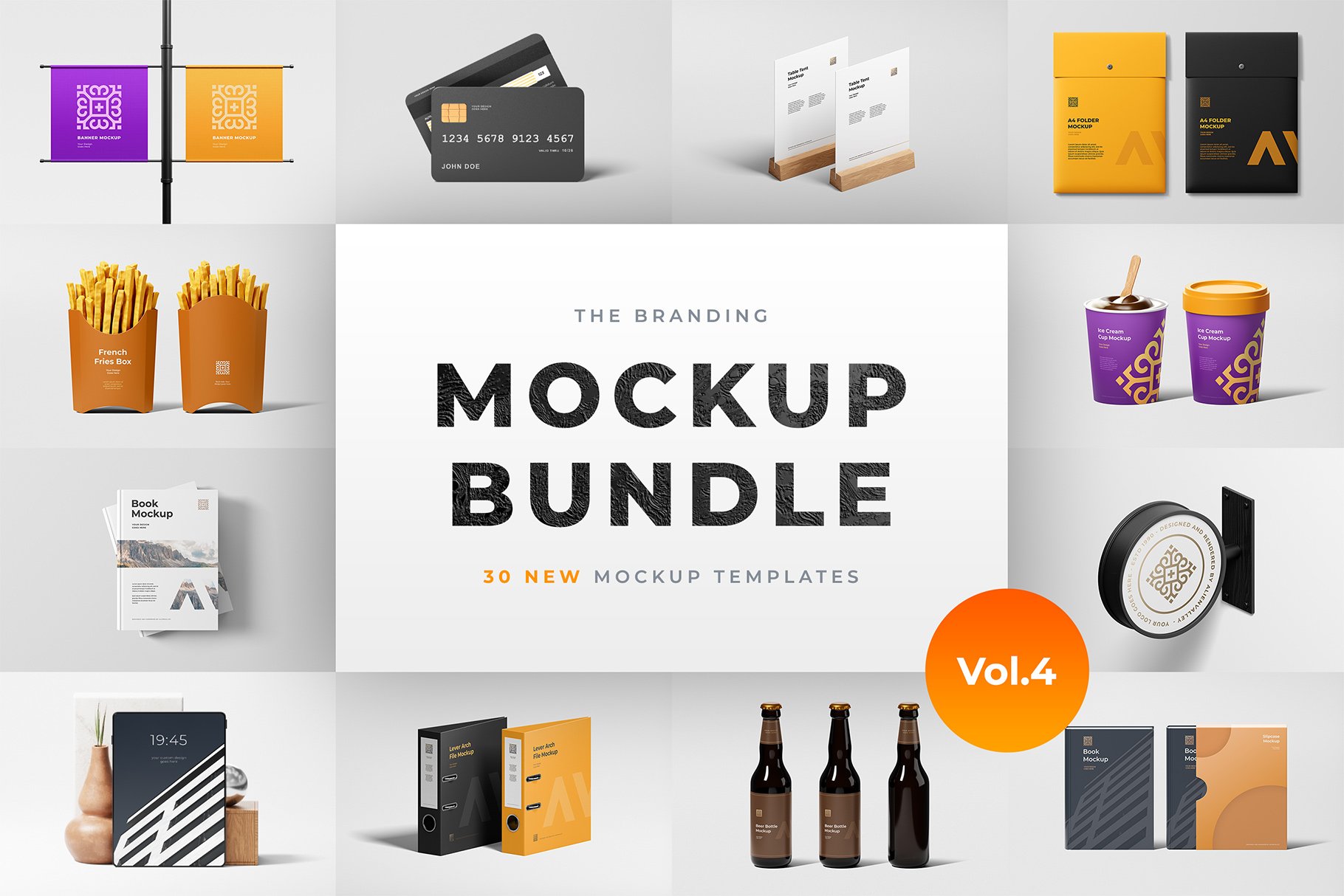 The Branding Mockup Bundle Vol.4 cover image.
