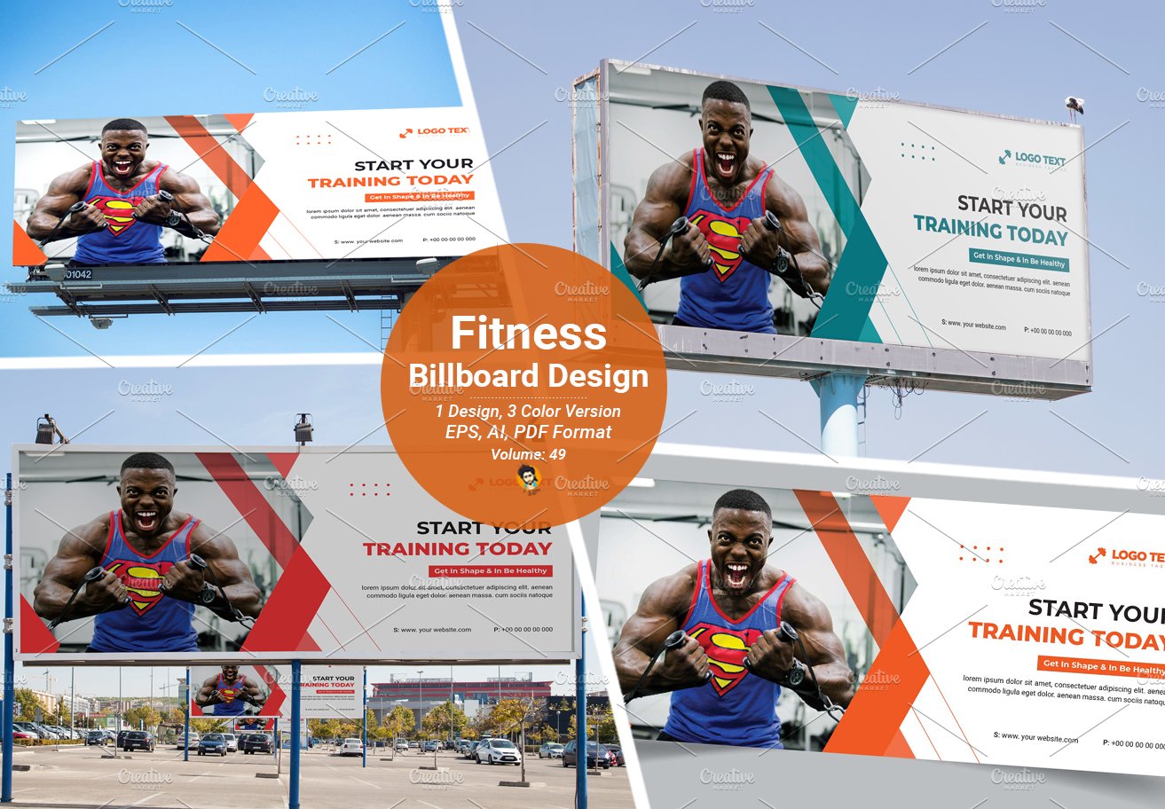 Creative Gym Fitness Billboard cover image.