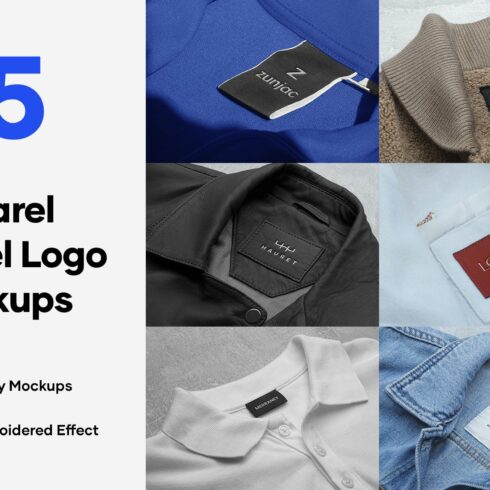 25 Apparel Tag & Labels Logo Mockups cover image.