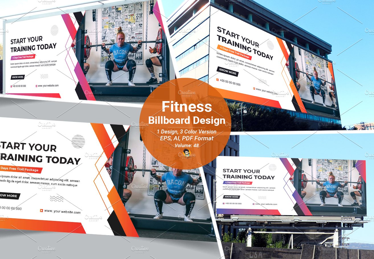 Gym & Fitness Billboard Design cover image.