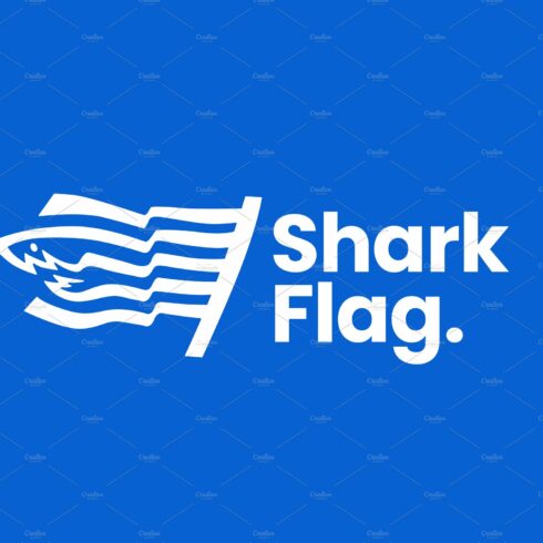 shark flag logo vector icon cover image.