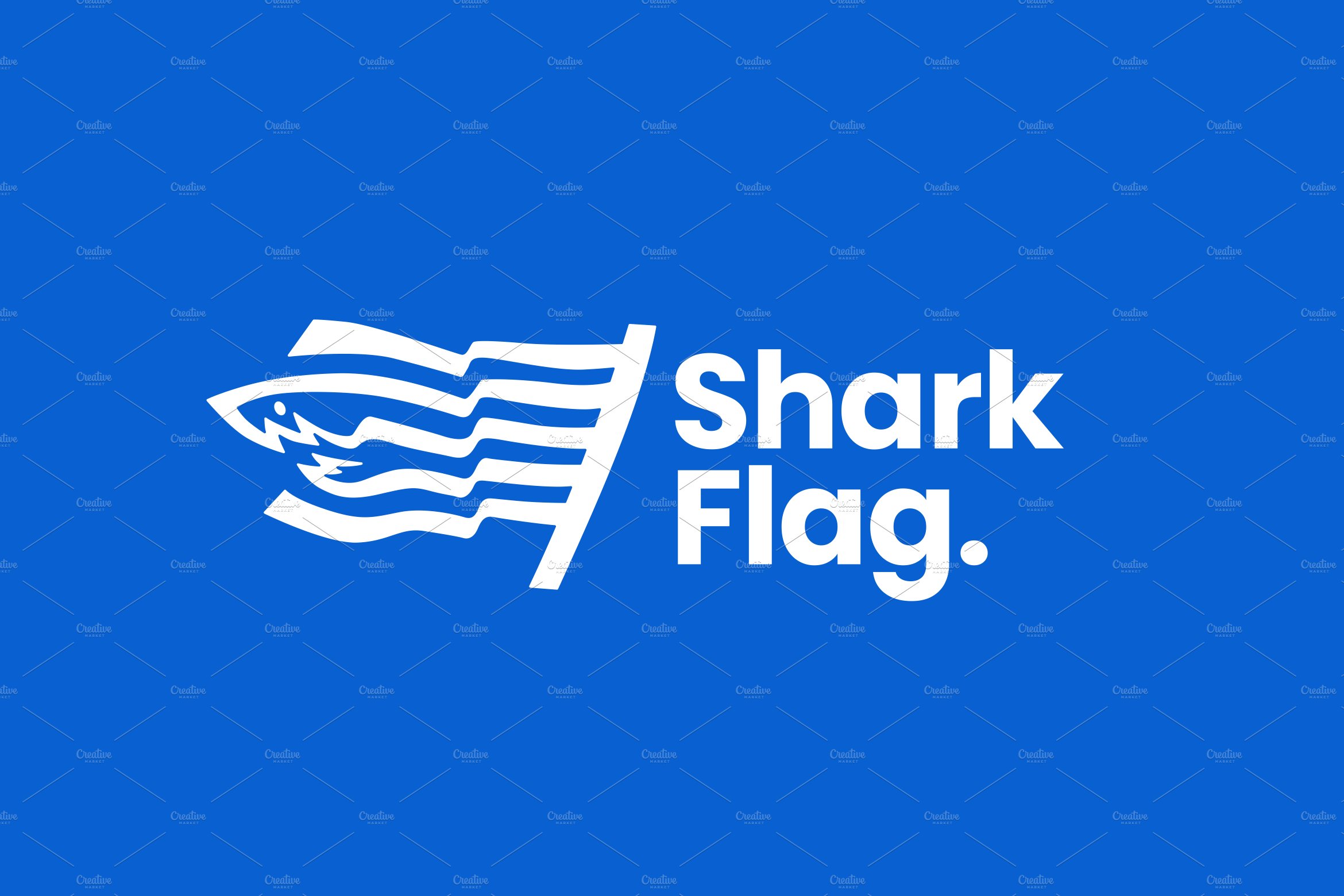 shark flag logo vector icon cover image.