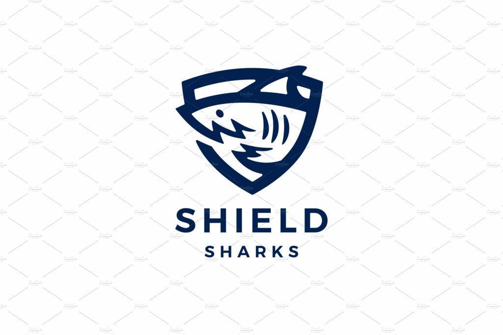 shark shield logo vector icon MasterBundles