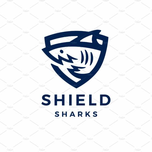 shark shield logo vector icon cover image.