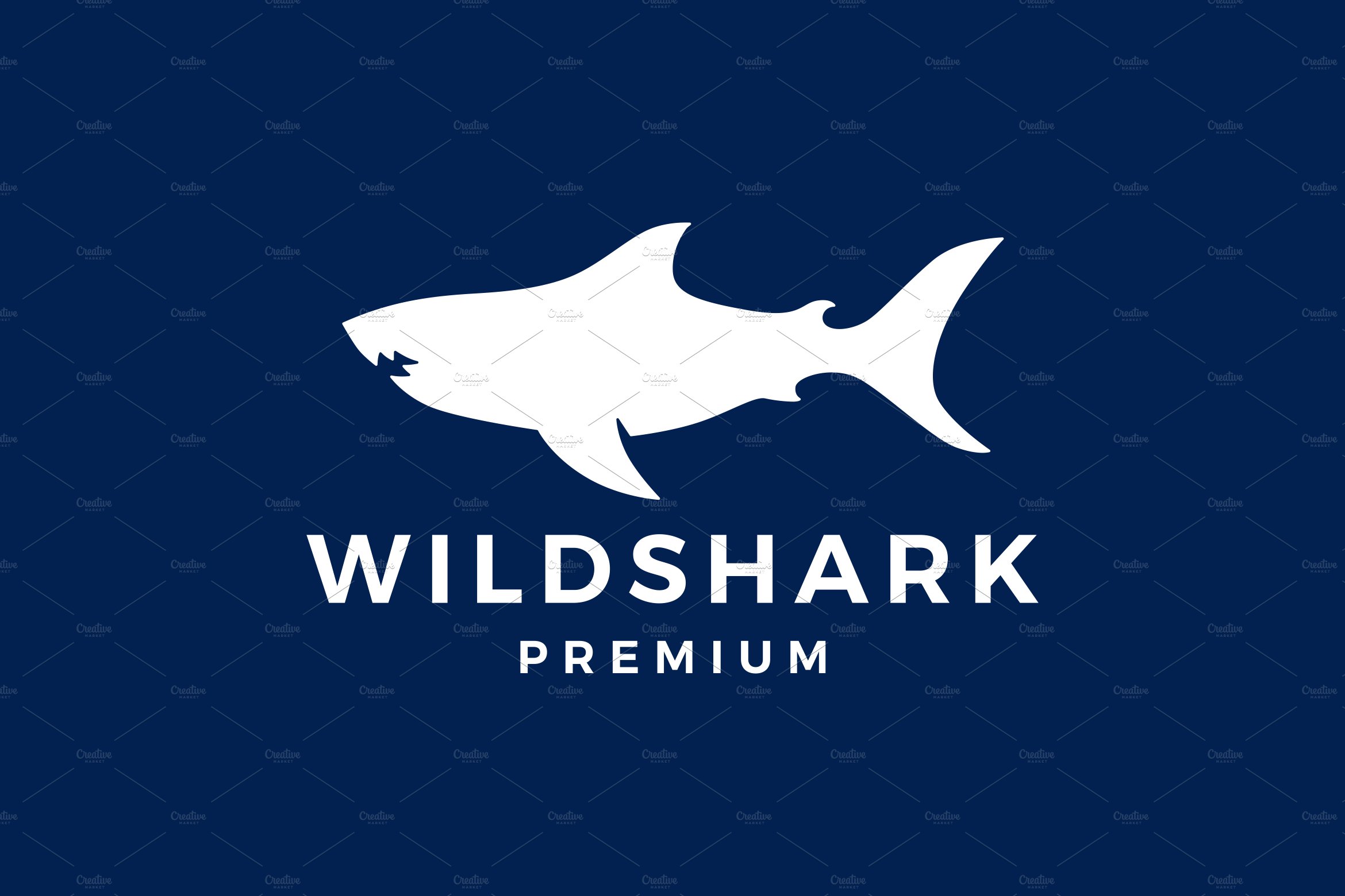 shark logo vector icon illustration cover image.