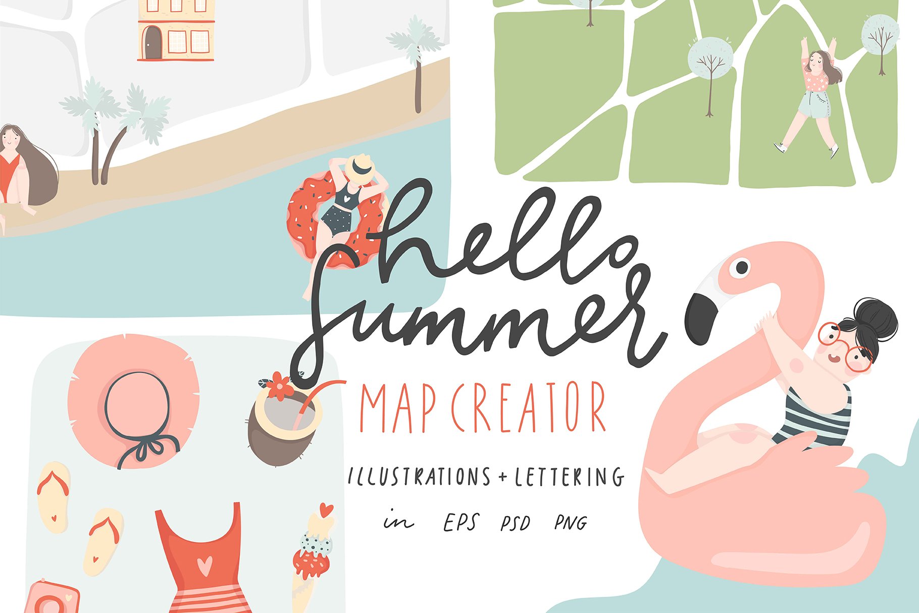 Summer map & card creator BIG BUNDLE cover image.
