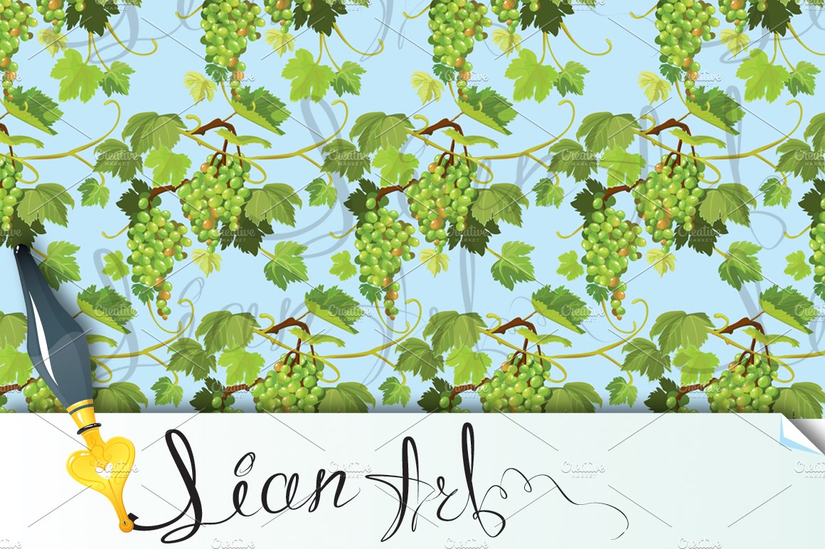 Seamless pattern with grapes cover image.
