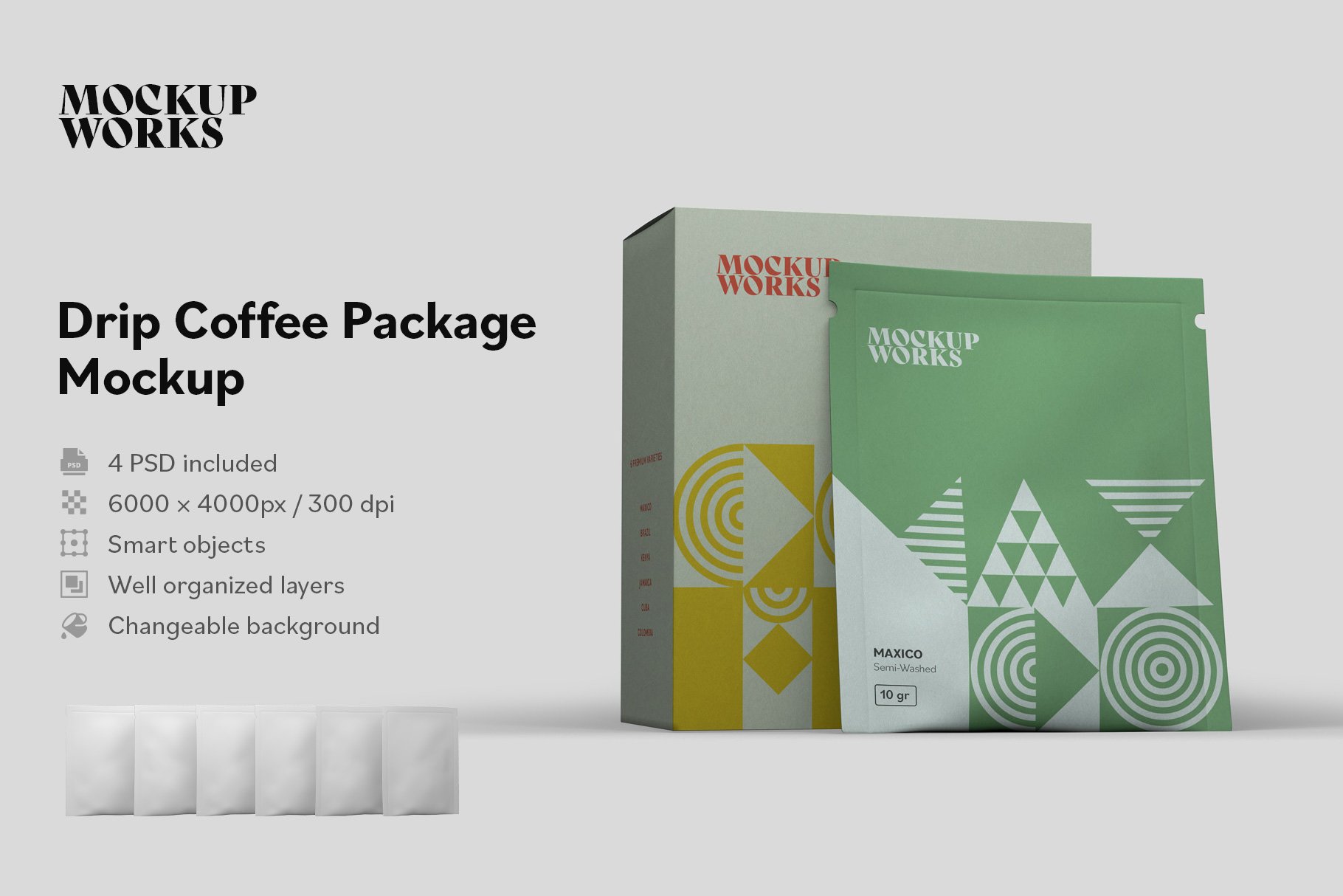 Drip Coffee Package Mockup cover image.