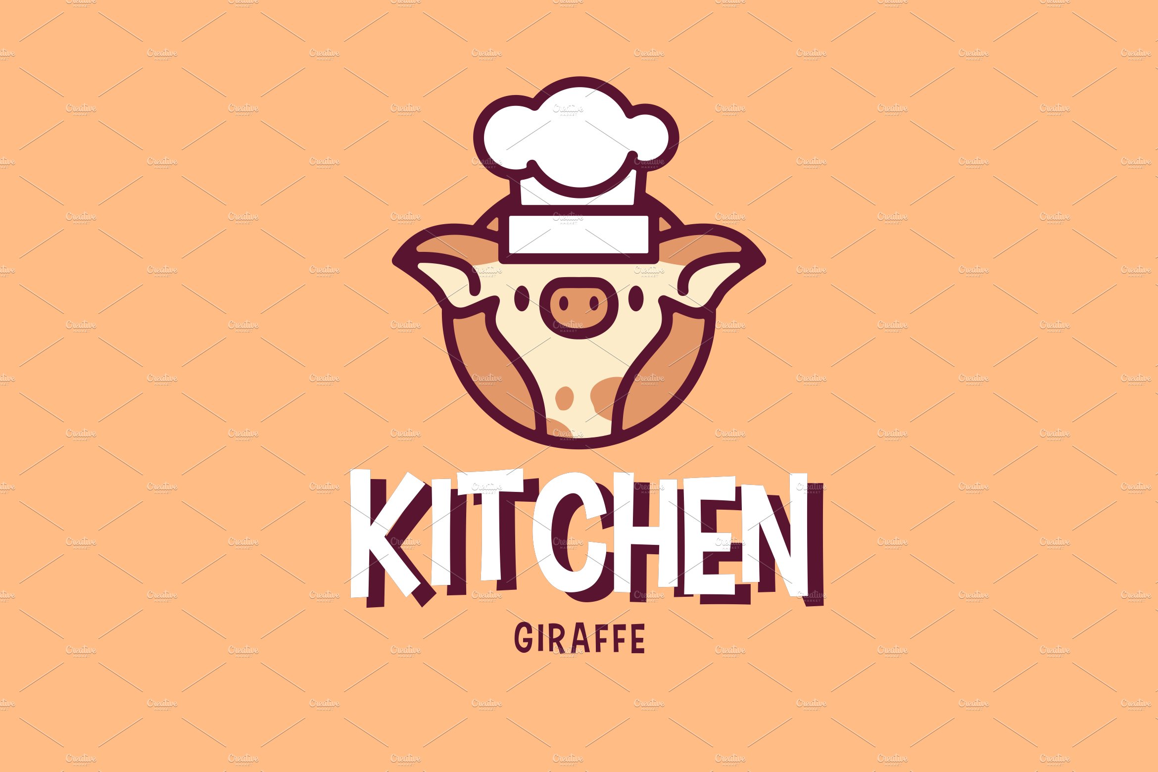 Giraffe Chef Hat Kitchen Mascot Logo cover image.