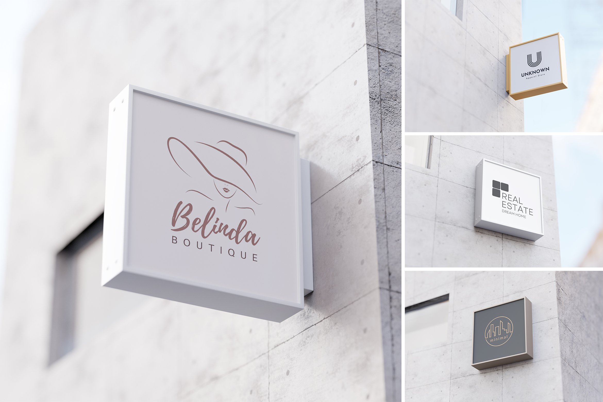 Square Sign Mockups cover image.