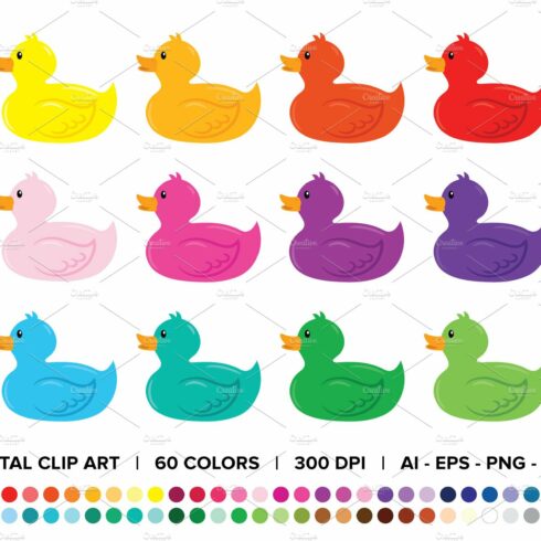 Rubber Duck Clip Art Set cover image.