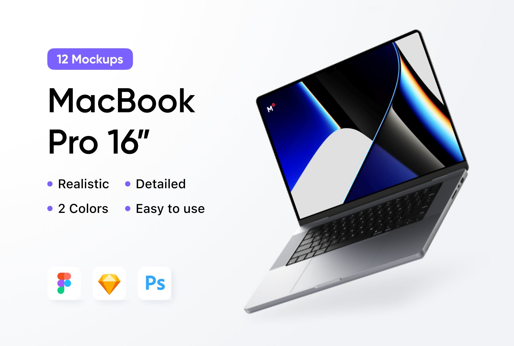 12 MacBook Pro 16" Mockups Scenes cover image.