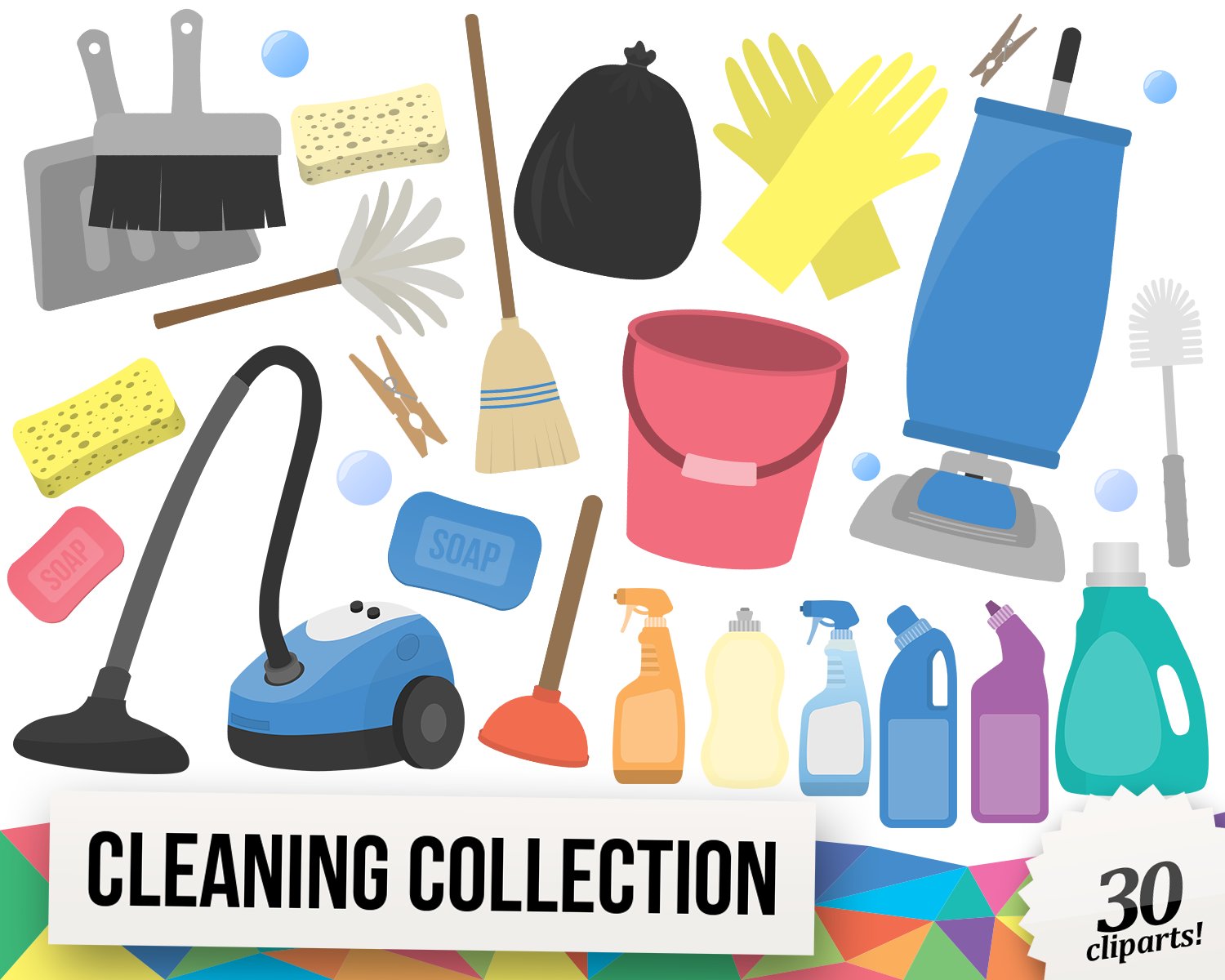 Cleaning Clipart Collection cover image.