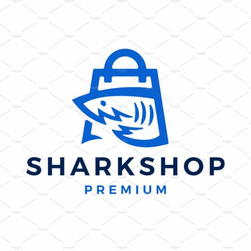 shark shop store logo vector icon cover image.