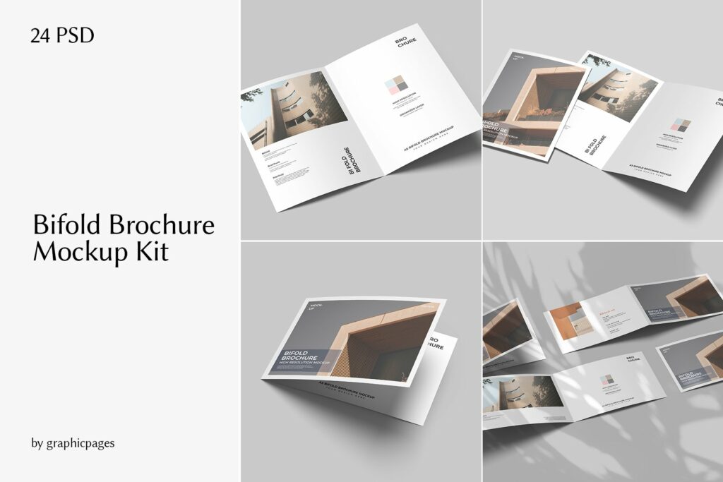 A5 Bifold Brochure Mockup Kit – MasterBundles
