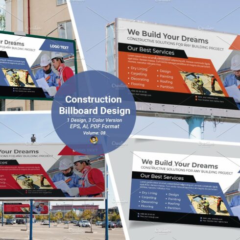 Construction Billboard Template cover image.