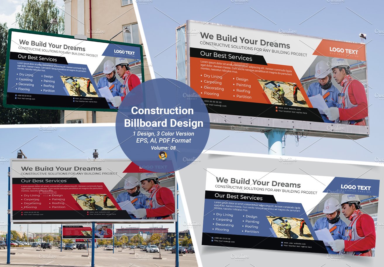 Construction Billboard Template cover image.