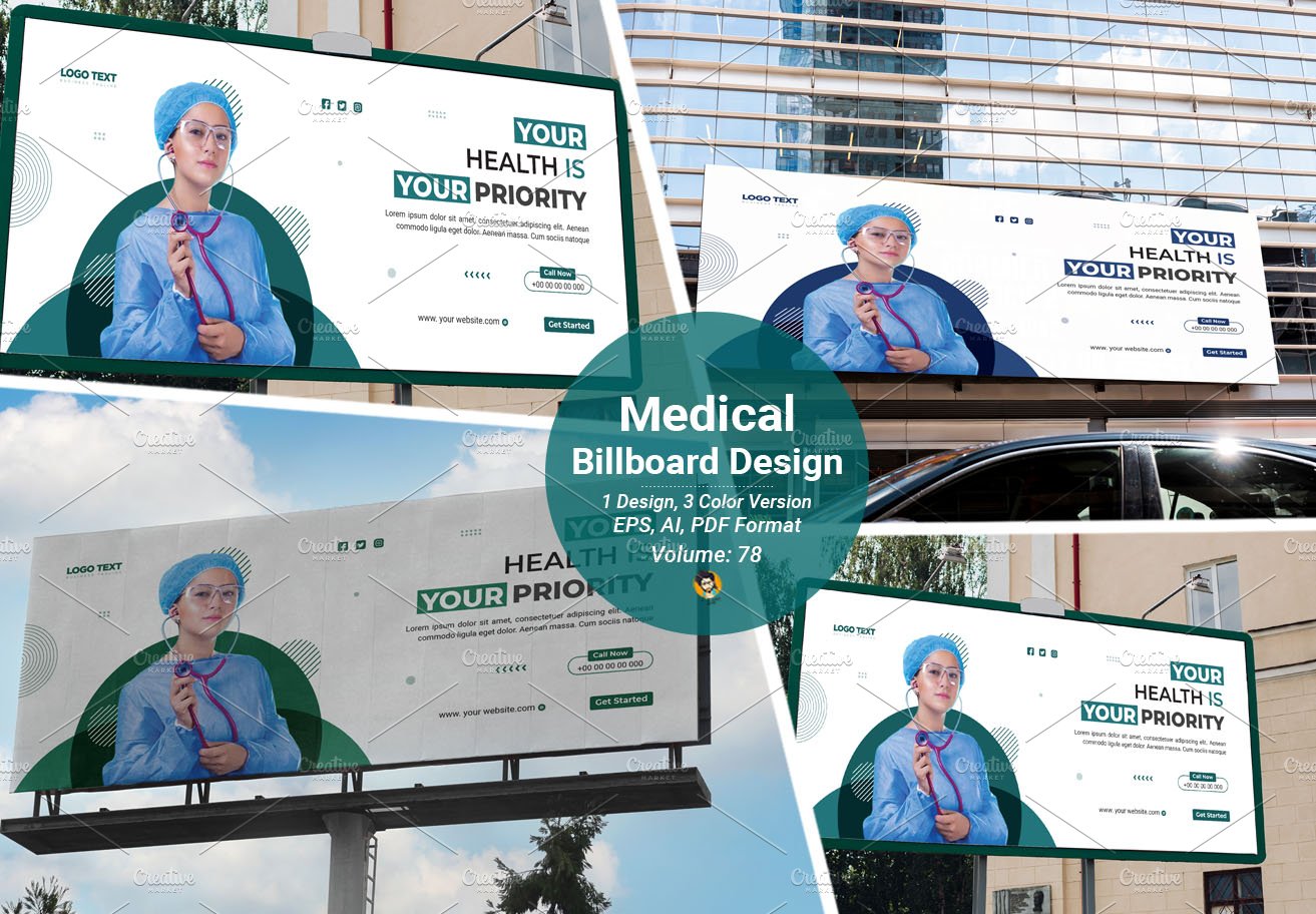 Medical Health Care Billboard Design cover image.