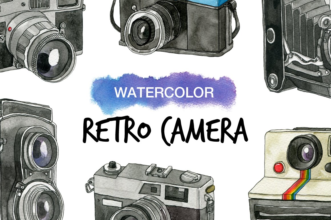 6 Watercolor Retro Camera cover image.