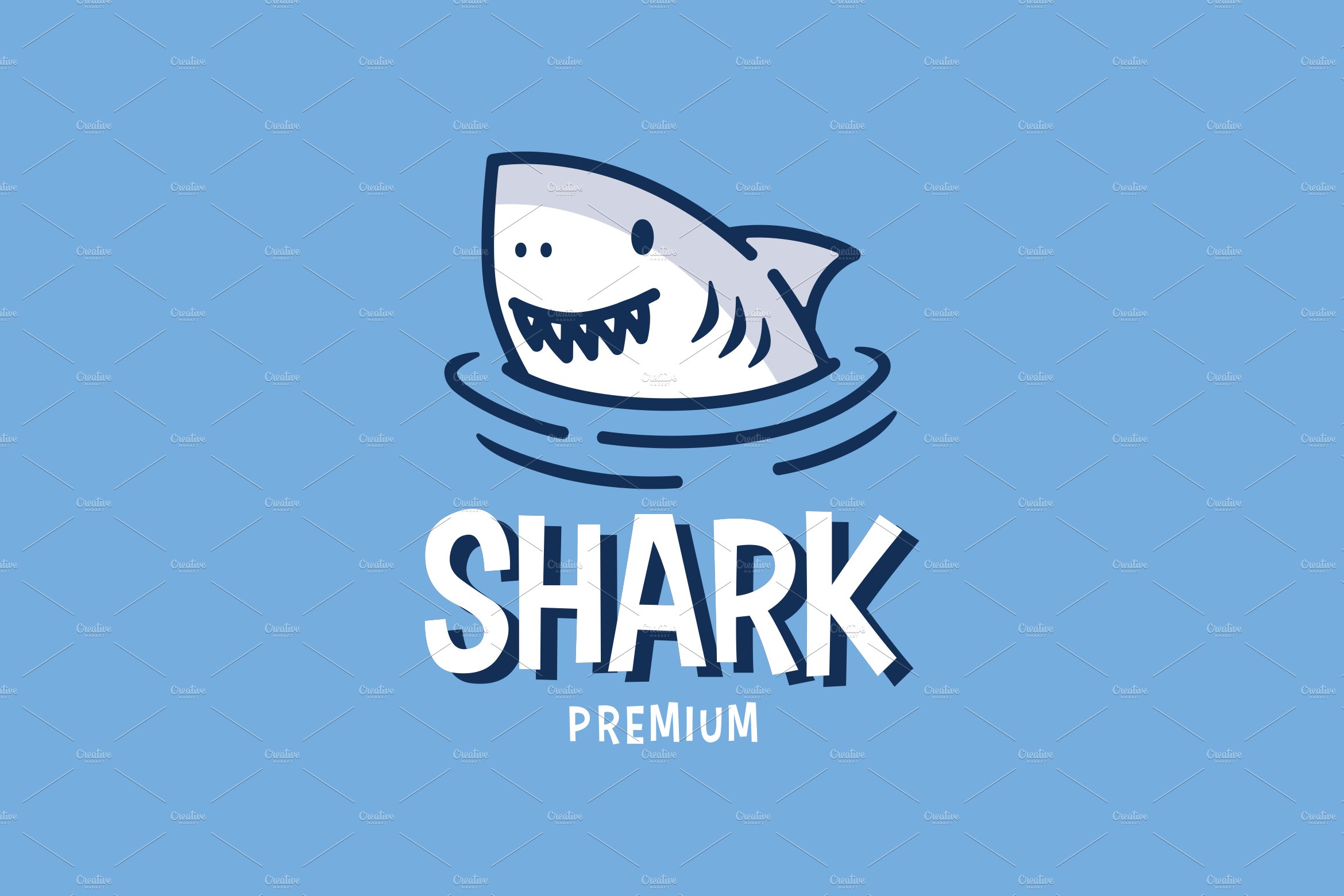 shark head retro mascot cartoon logo cover image.