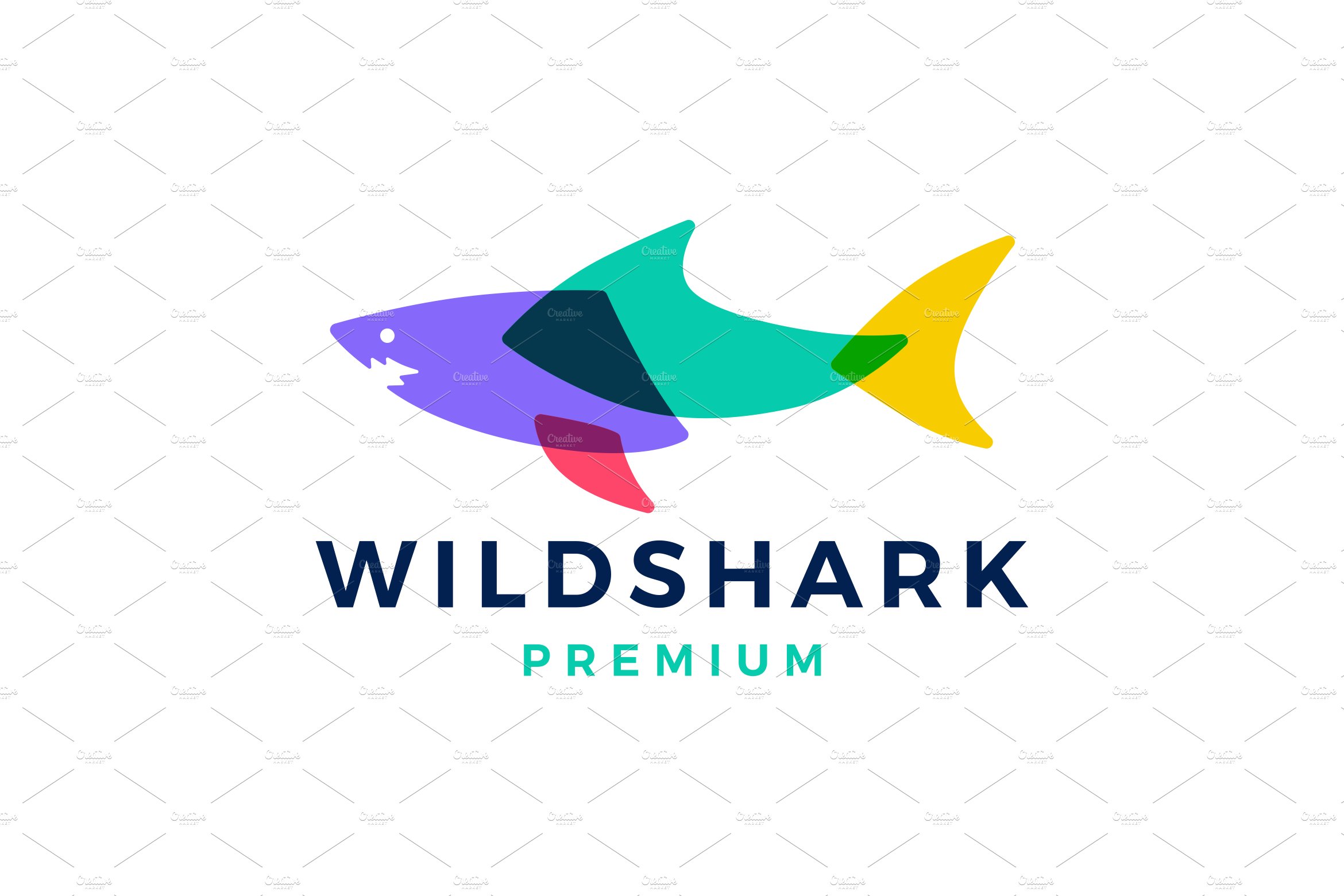 shark overlap overlapping color logo cover image.