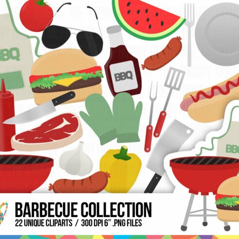 Barbecue Clipart Set cover image.