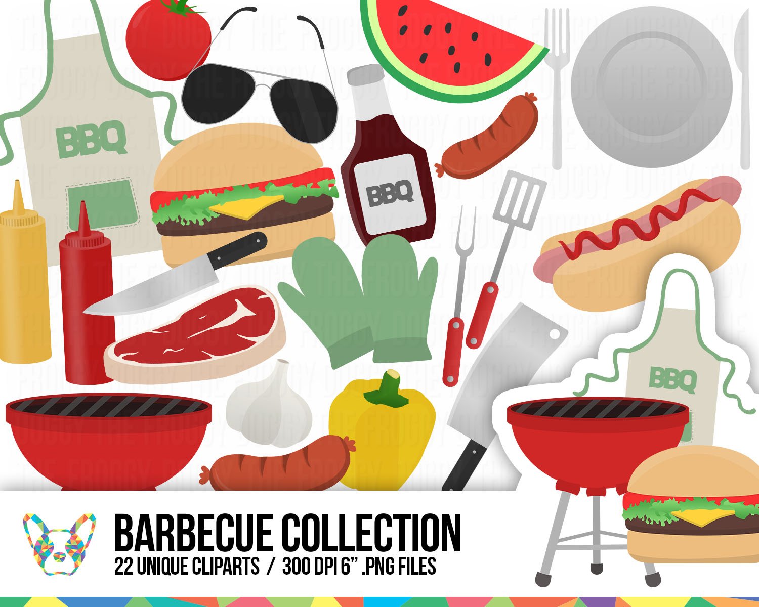 Barbecue Clipart Set cover image.