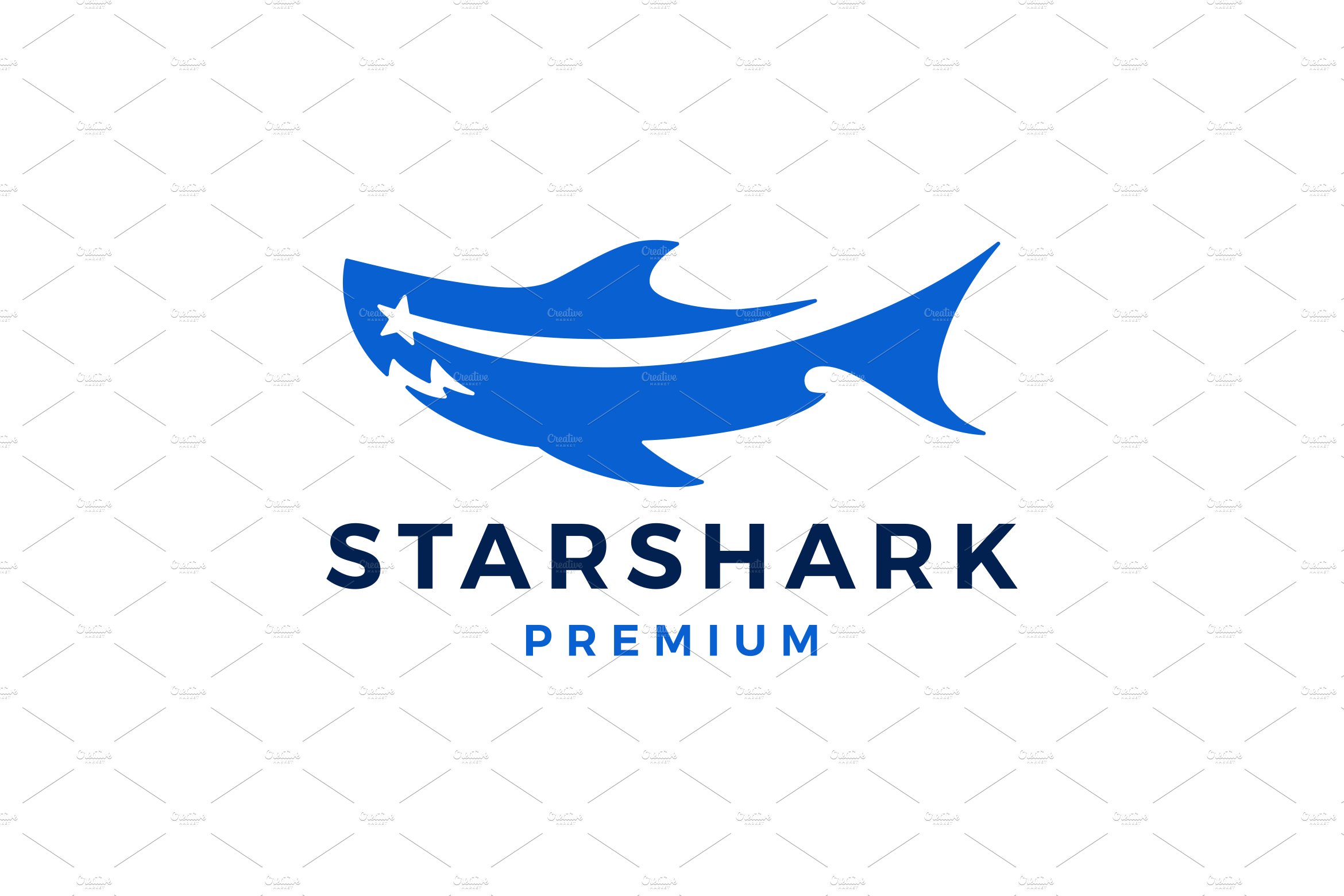 shark star stars logo vector icon cover image.
