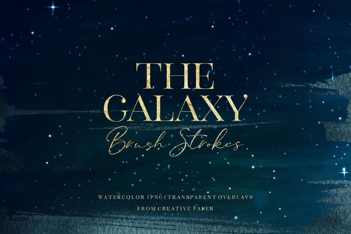 Galaxy Watercolor Brush Strokes Png cover image.