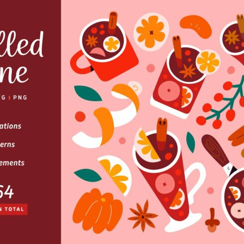 Mulled wine illustrations cover image.