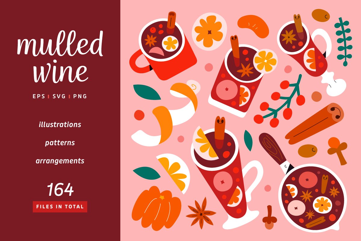 Mulled wine illustrations cover image.