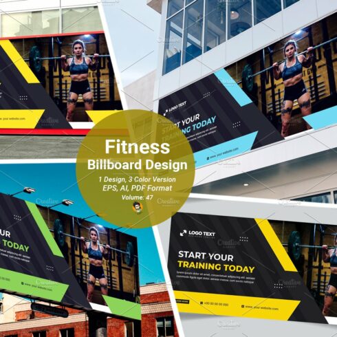 Gym Fitness Billboard Design cover image.