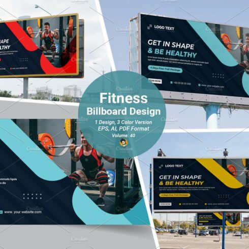 Modern Fitness Gym Billboard Design cover image.
